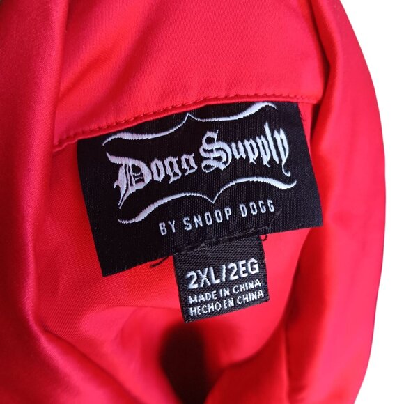 2XL Red Satin Shirt Dogg Supply By Snoop Dogg Mens With Embroidered Logo - Picture 5 of 5